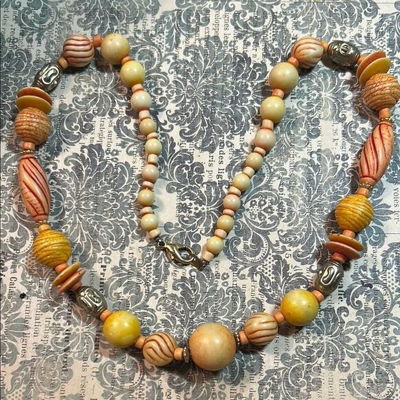 Handcrafted Beaded Necklace in Earth Tones - Picture 1 of 3